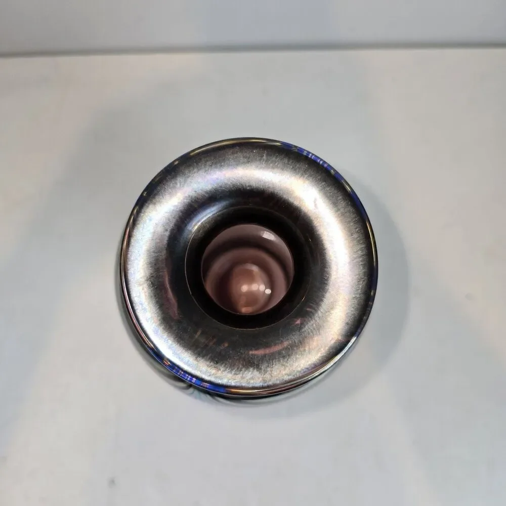 Vintage Stuart Abelman Art Glass Iridescent Feather Pulled 11